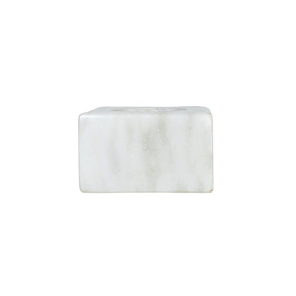 Fleur White Marble Tealight Candle Holder