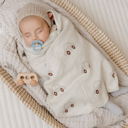 Receiving Swaddle Baby Blanket - Cars: Cream