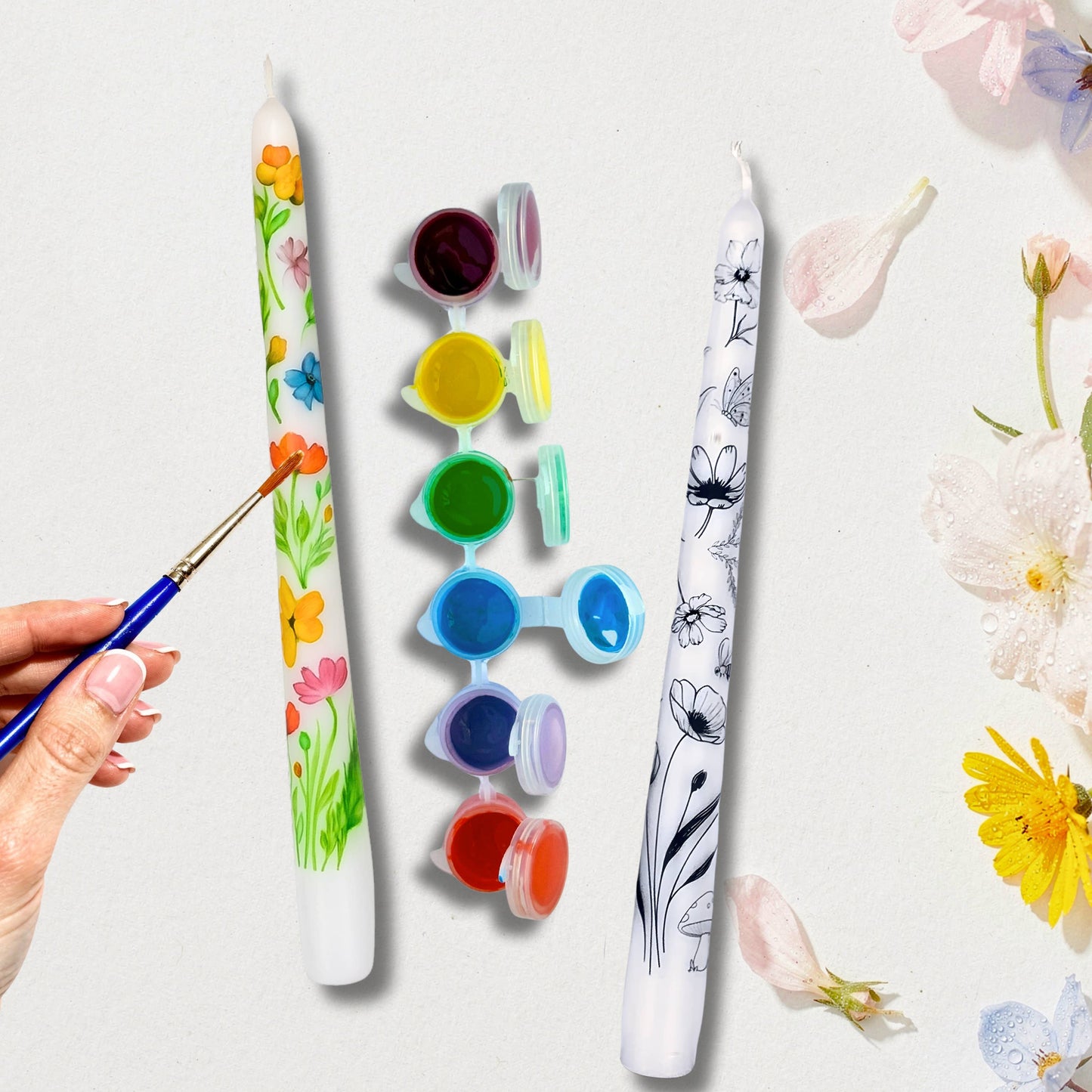 Paint your own Wildflower Candlesticks Gift Set
