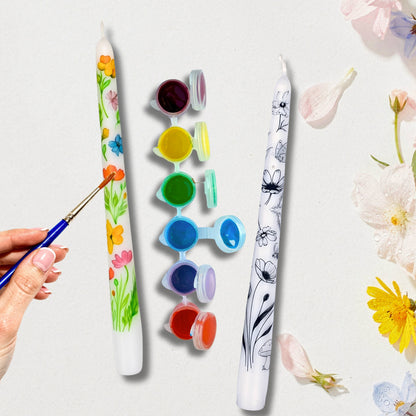 Paint your own Wildflower Candlesticks Gift Set