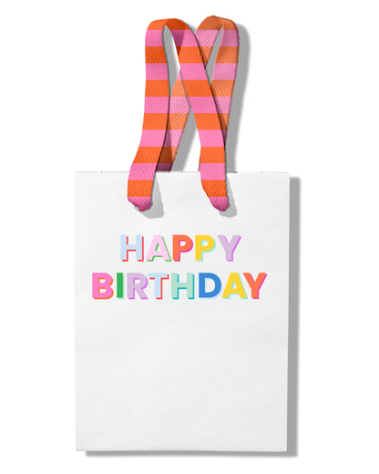 |Happy Birthday | pink + orange GIFT BAG