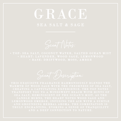 GRACE | Sea Salt + Sage Candle | Signature Collection