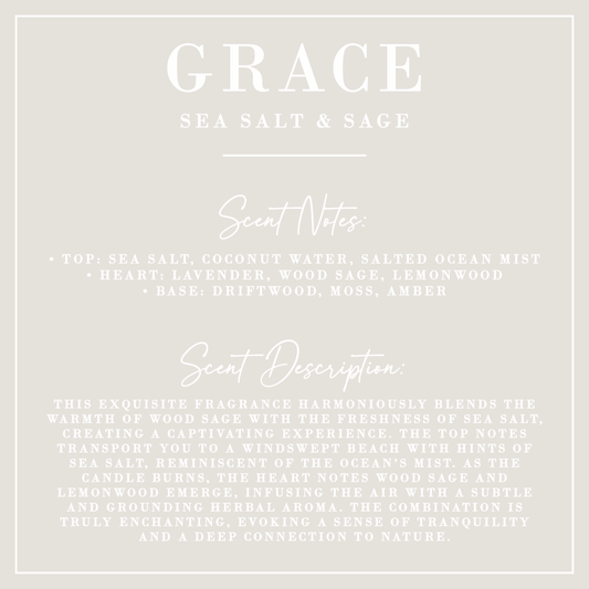 GRACE | Sea Salt + Sage Candle | Signature Collection