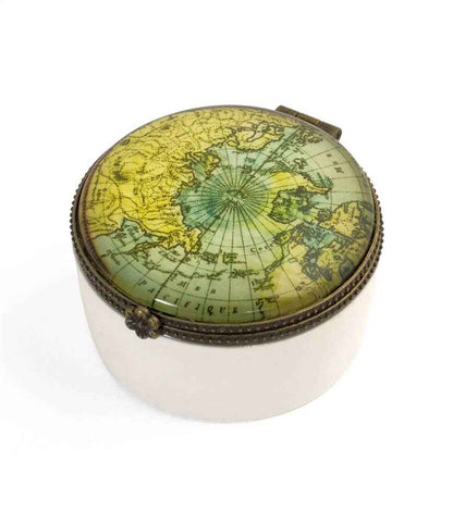 Vintage World Map Ceramic Keepsake Box