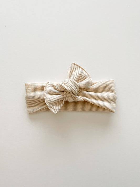 Boosh Baby - Champagne Ribbed Tie On Headwrap