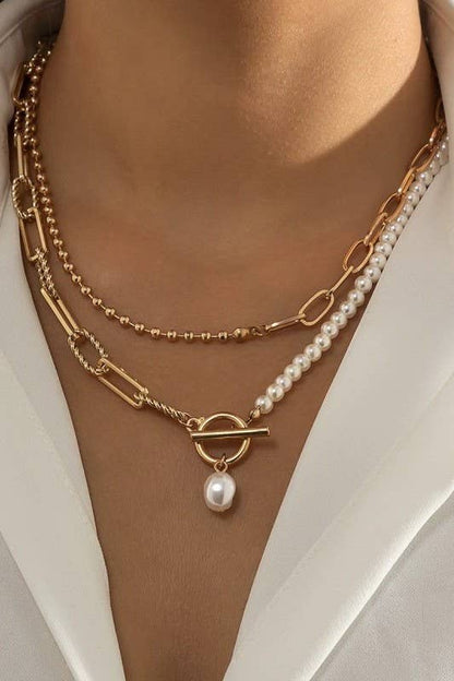 JOSSLYN de wall to wall - COLLAR DE DOBLE CAPA CON PERLAS MIXTAS | 40NK9460