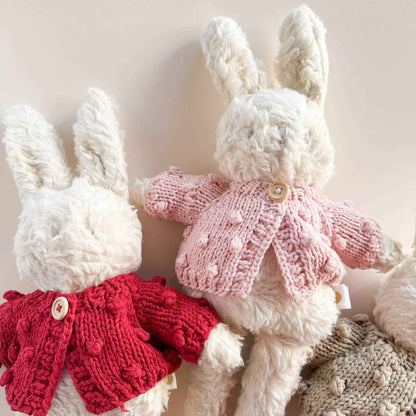 Plush Toy Popcorn Cotton Cardigan Stuffed Animal Dress Up: Red