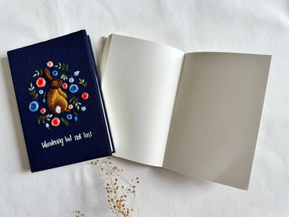 Handmade Journal with Cute Embroidery & Inspirational Quote, Collection Rory
