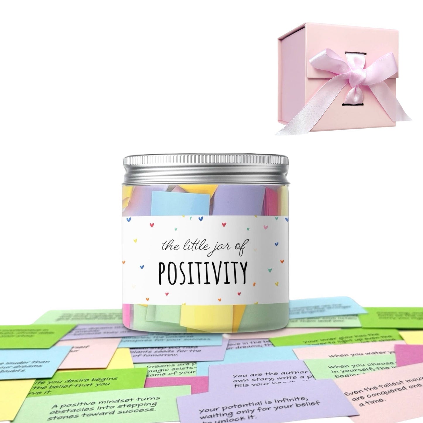 Positivity Jar, Motivation Encouragement Cards with Gift Box