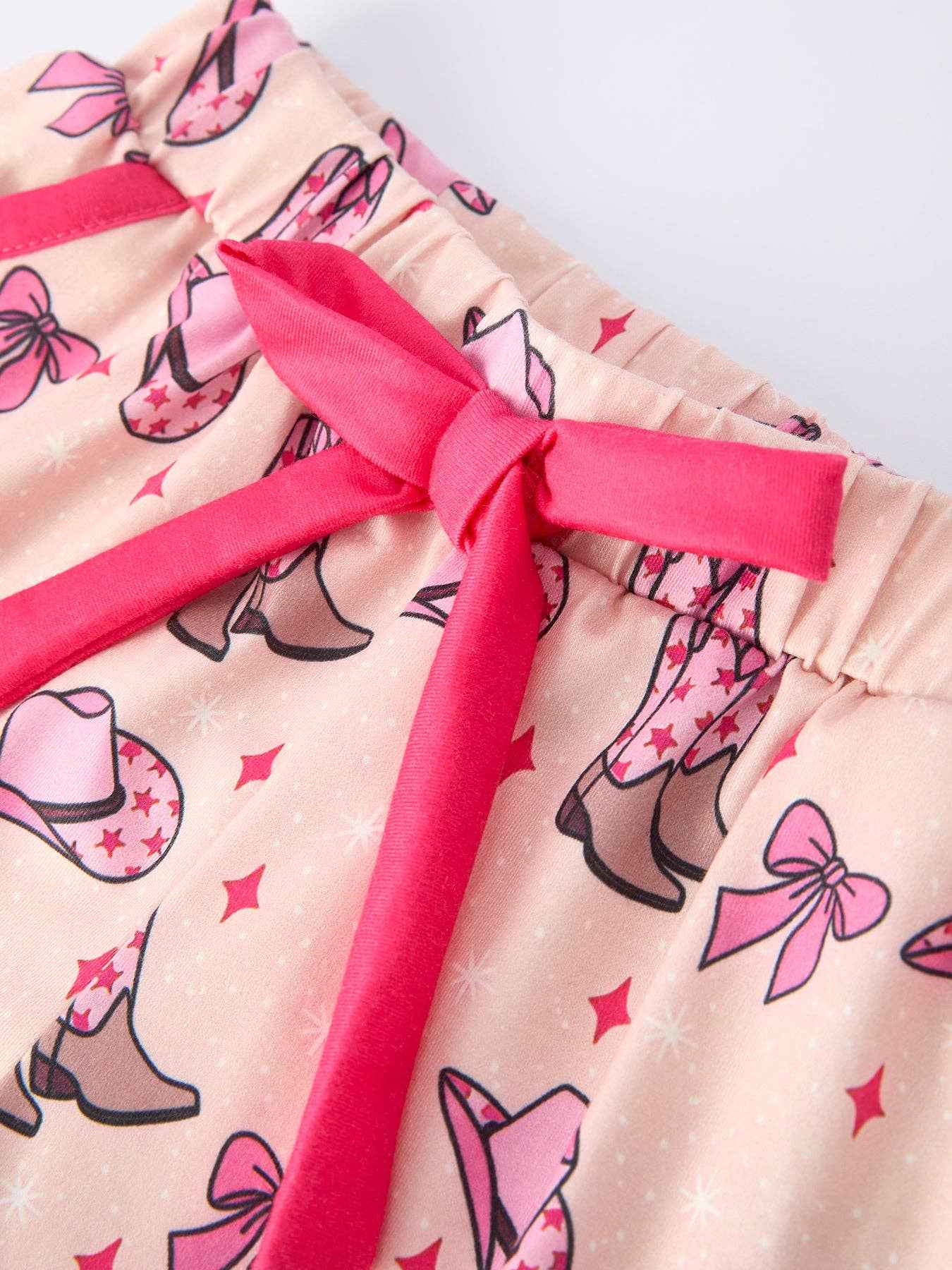 Mommy & Me Western Print Ruffle Pajama Set: 7 / KIDS