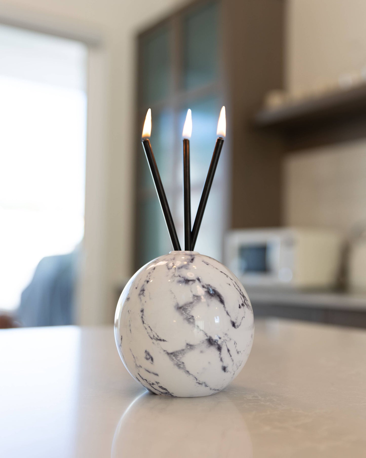 Neva White Marble Vase for Everlasting Candles