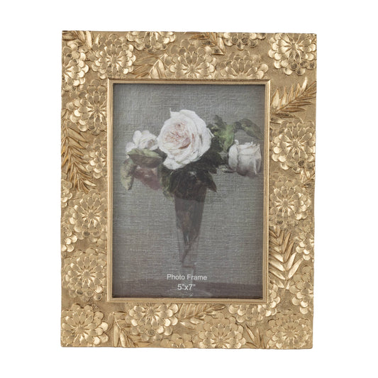Floral motif frame, gold
