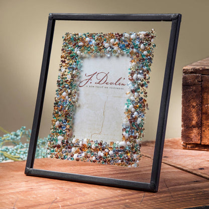Pic 456 Multi Colored Fused Glass Chips on Clear Frame Series