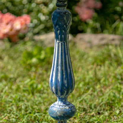Pedestal Birdbath with Little Bird Detail - 3 Options: Antique Blue