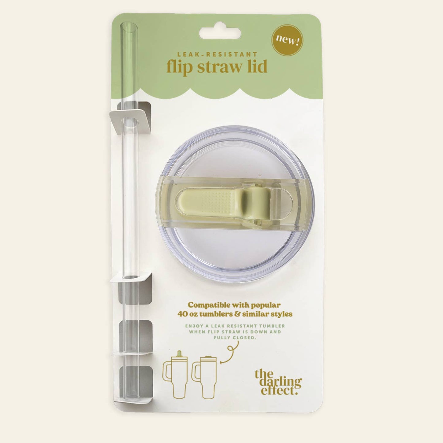 40oz Lifestyle Flip Straw Lid-Green