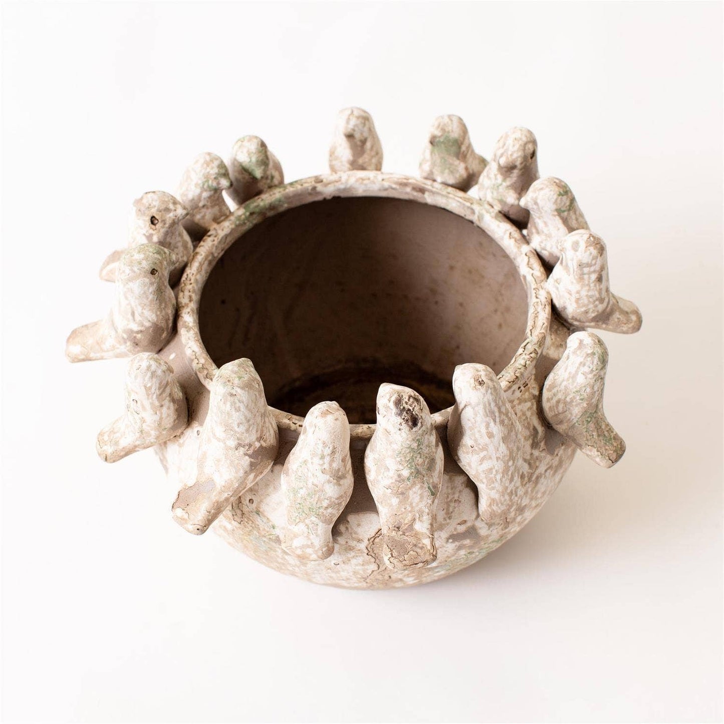 Planter - Rustic Glaze With Birds All Around