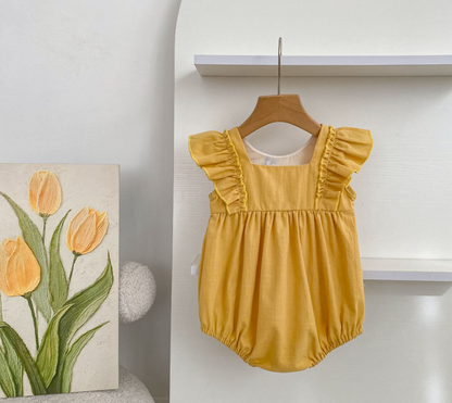 Baby cotton floral embroidery bodysuit romper