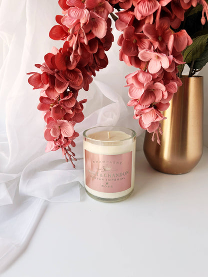 Recycled Moet Rose Candle