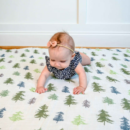 LollyBanks - Pine Tree Baby Muslin Swaddle Blanket