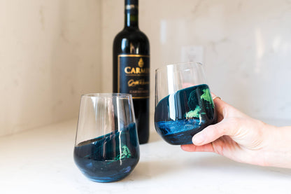 Resin Accented Wine and Entertaining Glasses Set - 2