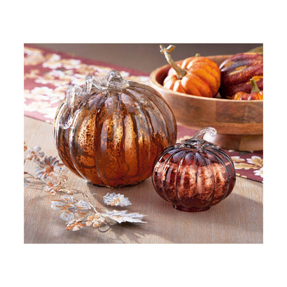 Glass Pumpkin 5", Antique Copper