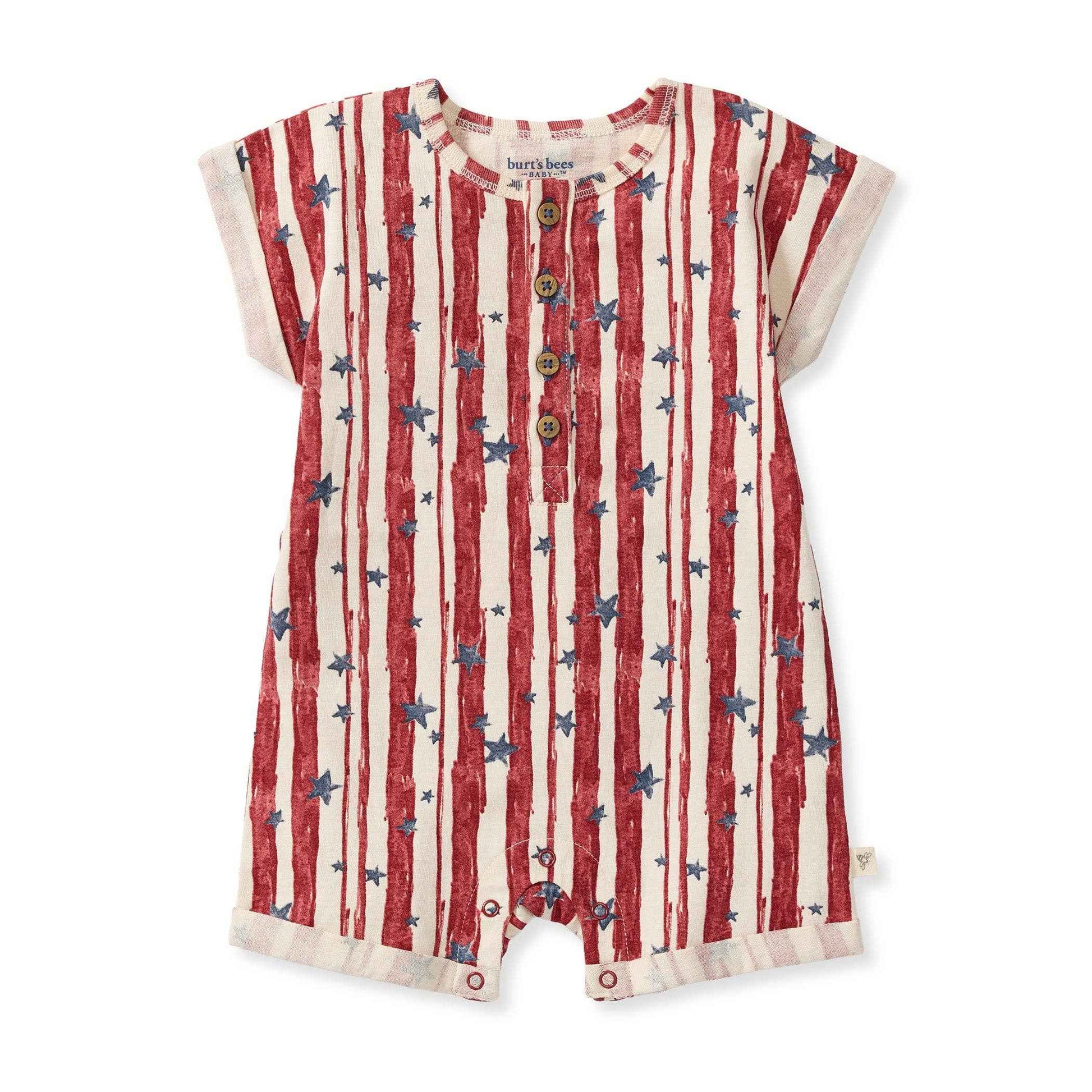 Stars & Stripes Baby Boy Romper: 12M