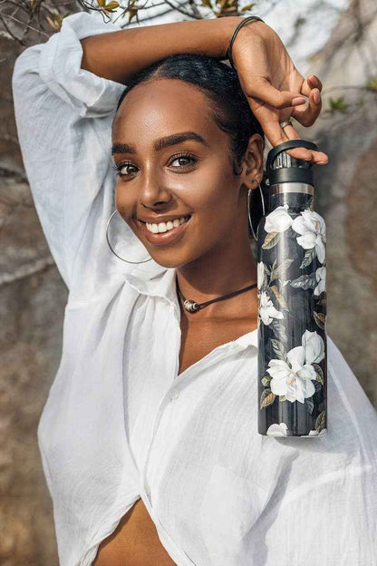 Magnolia | Dark Floral Magnolia 25oz Insulated Water Bottle