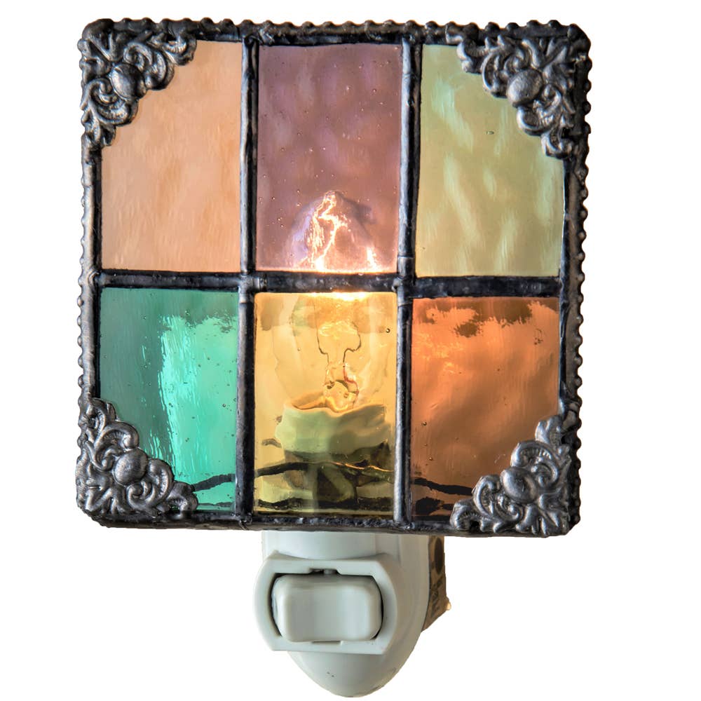Jewel Tones Stained Glass Decorative Night Light