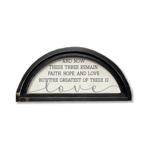 FRAMED CANVAS FAITH HOPE LOVE..GREATEST OF ALL IS LOVE