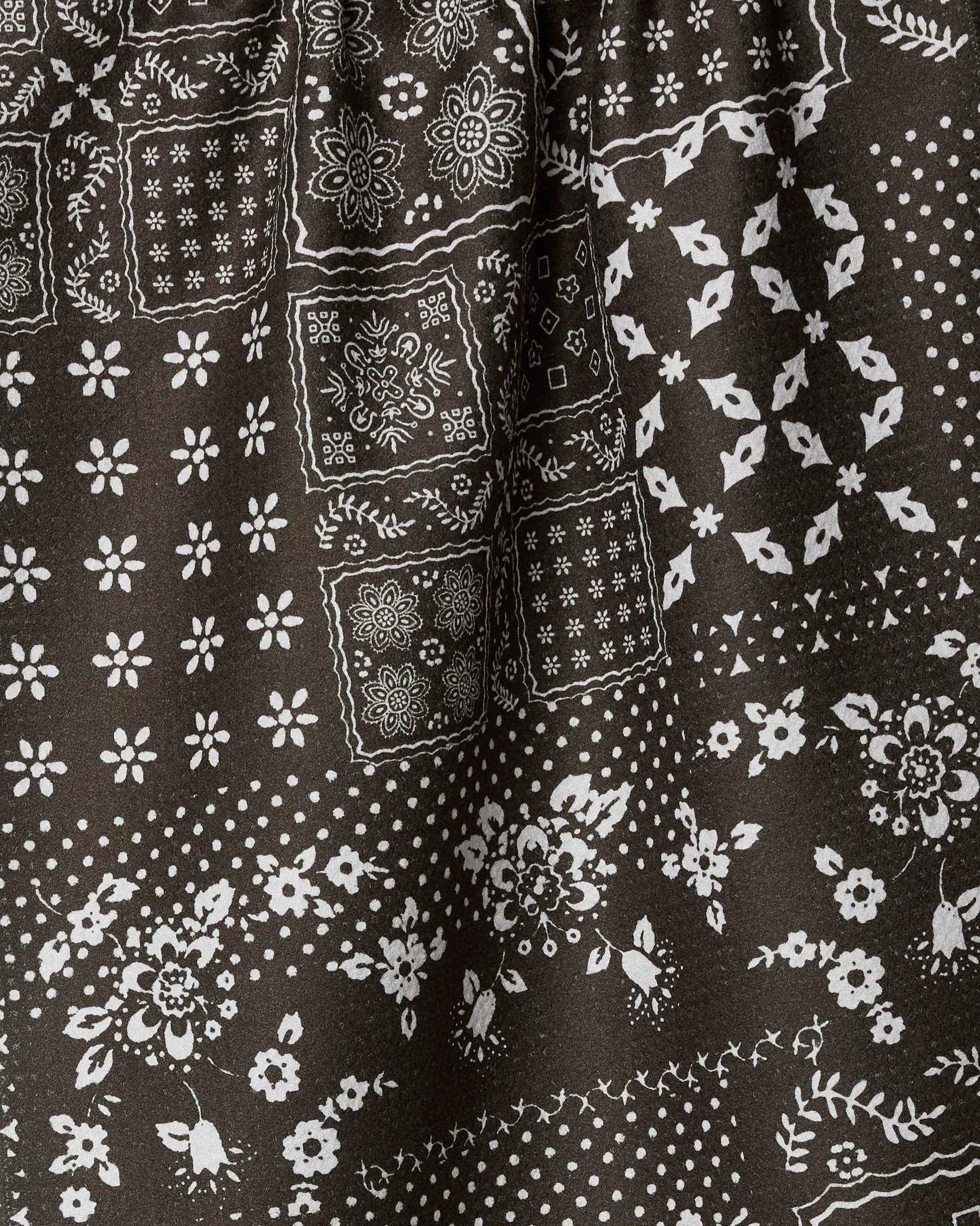 Blossoming Bandanna Brown Tea Towel