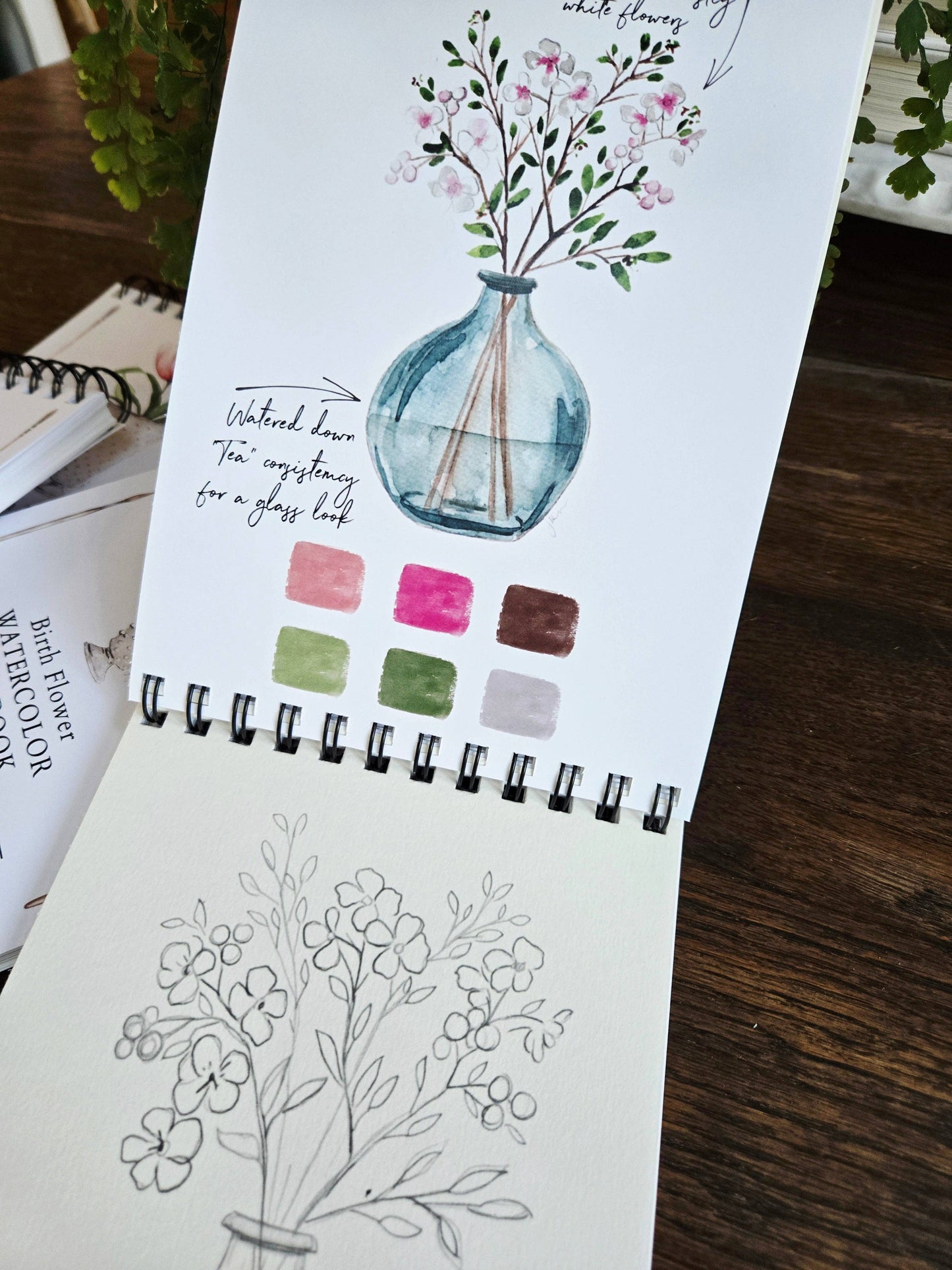 Watercolor Workbook, Spiral Bound, Birth Month Flowers