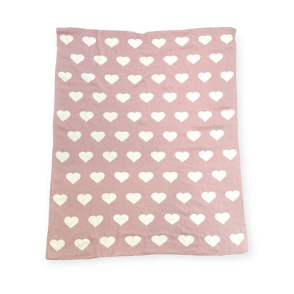 Viverano Organics - Hearts Reversible Jacquard Knit Baby Blanket (Organic Cotton