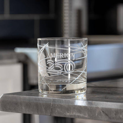 America250™ Longitude 10oz On the Rocks Whiskey Glass Set of 2