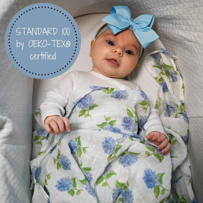 LollyBanks - You Had Me At Hydrangea Baby Muslin Swaddle Blanket