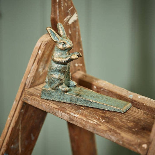 Wrought Iron Verdigris Hare Door Wedge