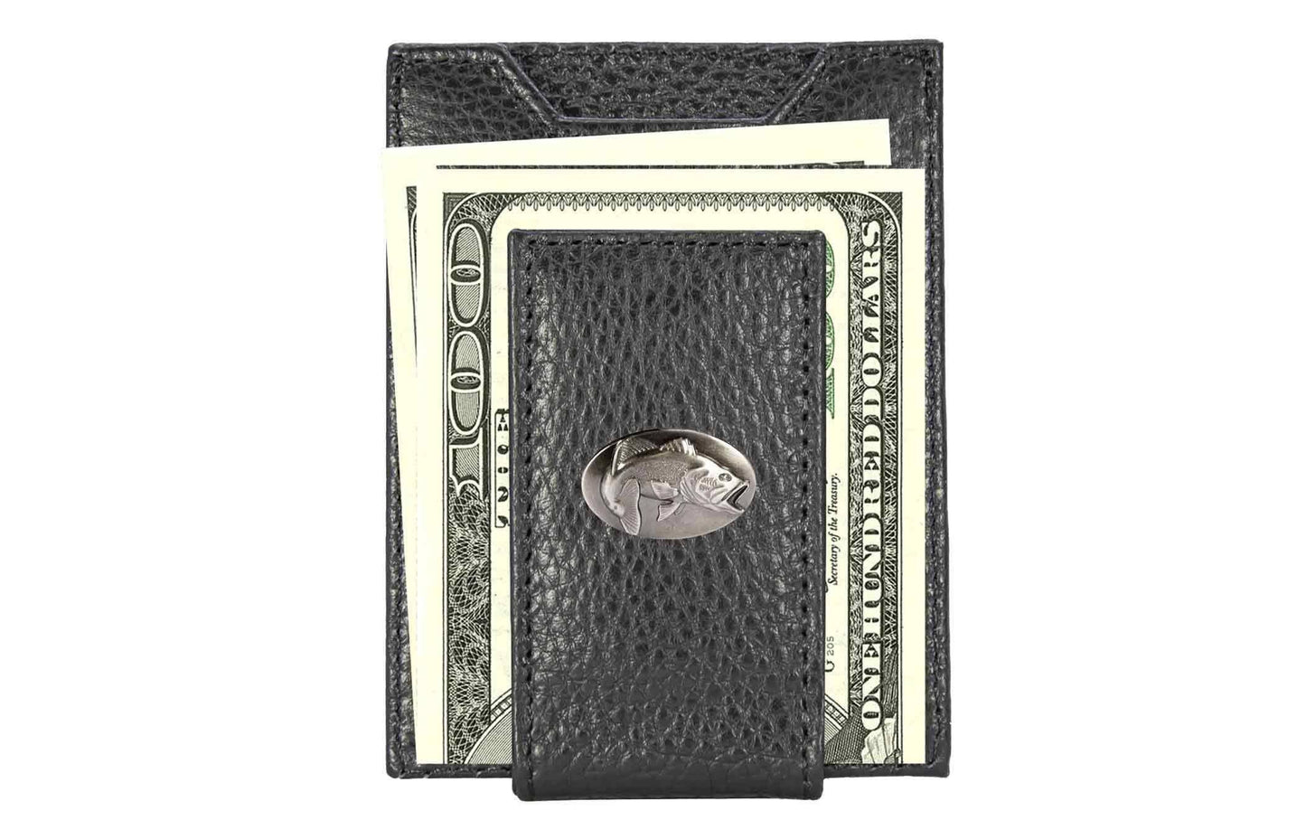 Bass Magnetic Leather Slim Wallet: Crazyhorse Brown