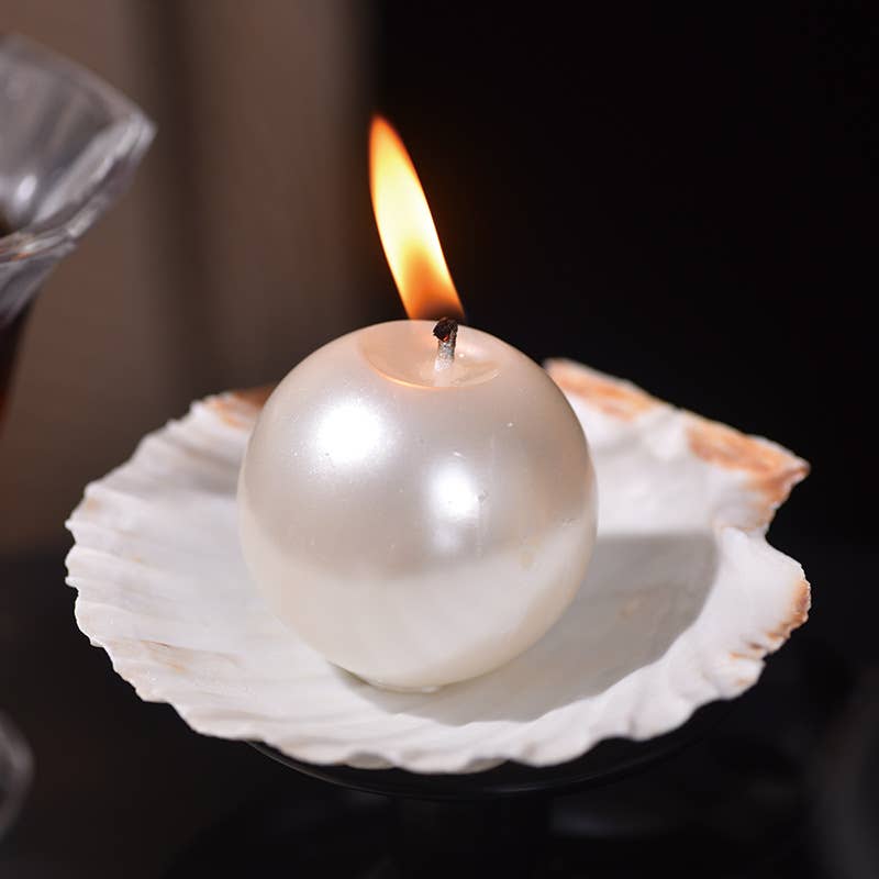 Romantic Atmosphere Smokeless Pearl & Shell Scented Candle- two piece
