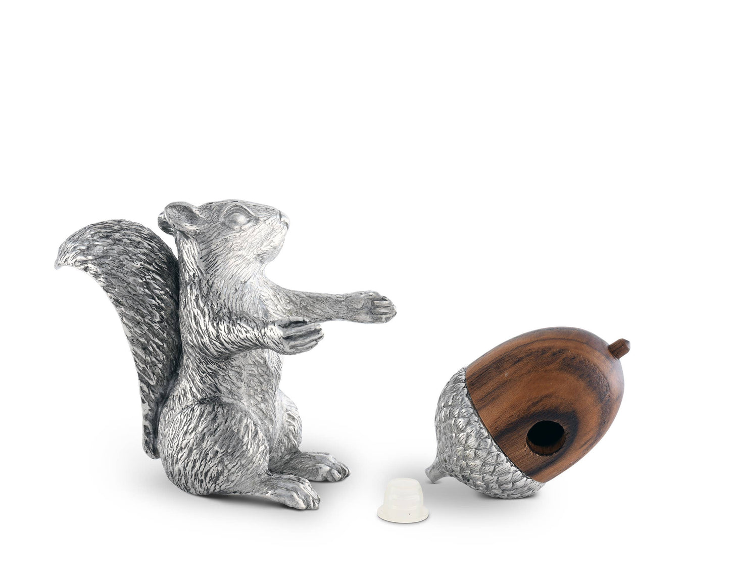 Squirrel with Wood Acorn Salt & Pepper Set (2 pc set)