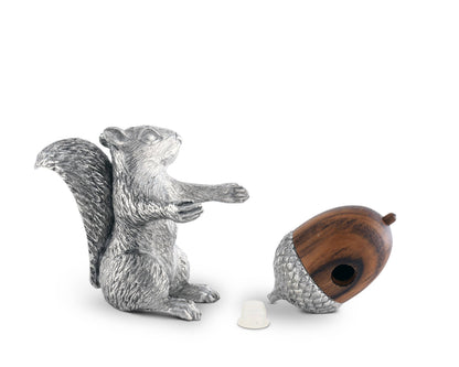 Squirrel with Wood Acorn Salt & Pepper Set (2 pc set)