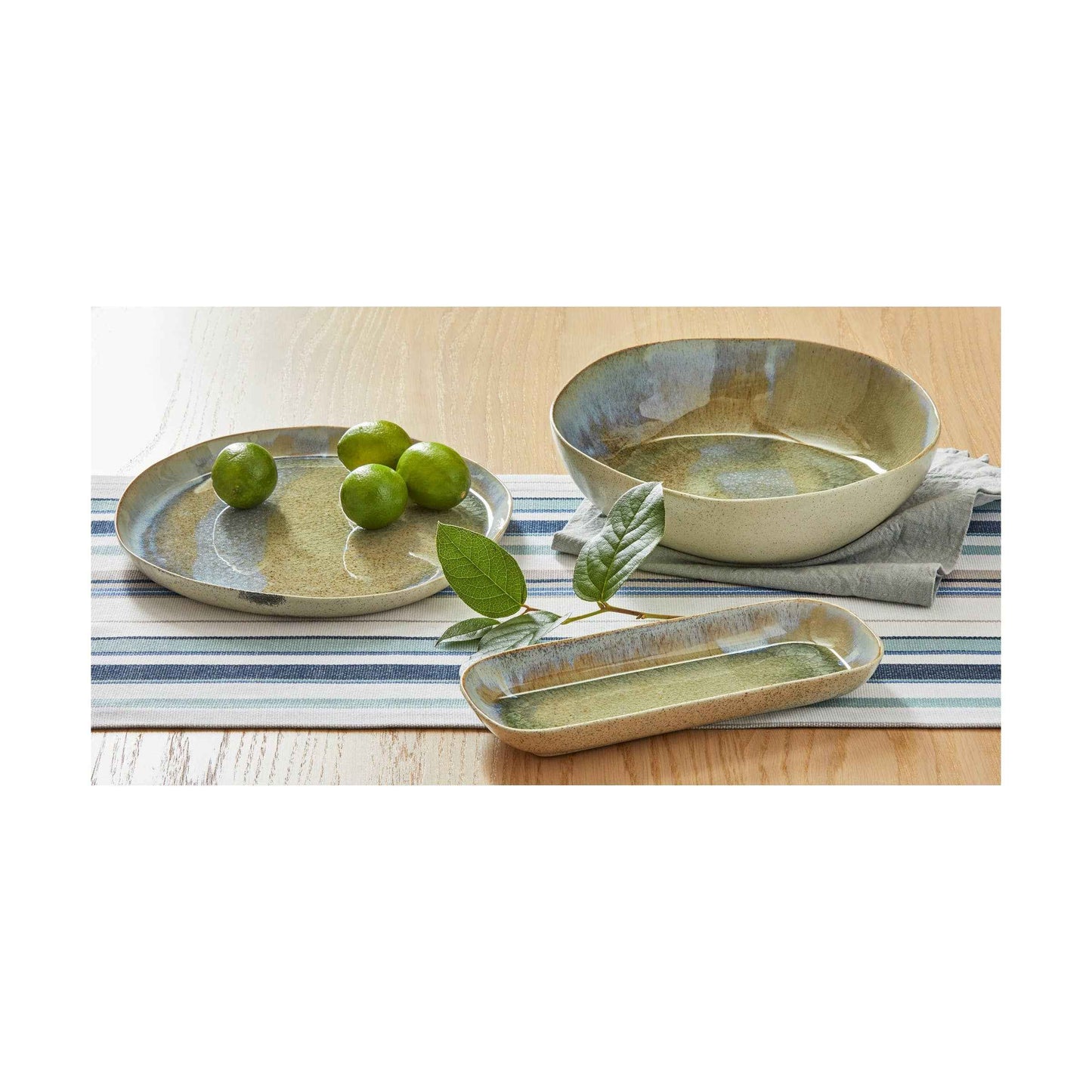 Montauk Round Plate Blue Porcelain Summer