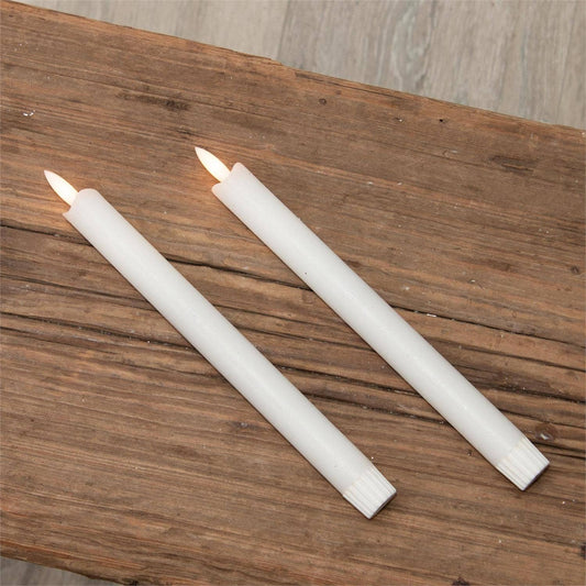Taper Candles - White Flameless