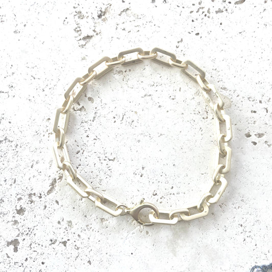 Anklet jewelry matte gold rectangular chain