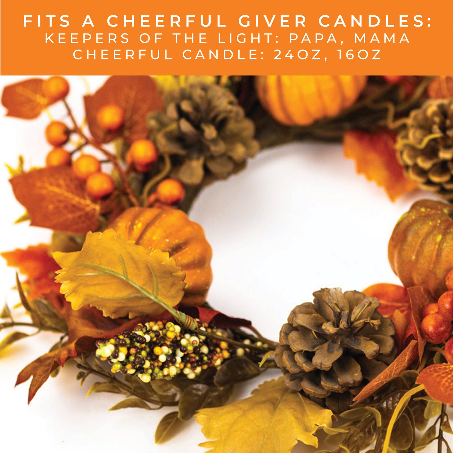 Autumn Leaves & Berries Candle Ring – Fall Home Decor