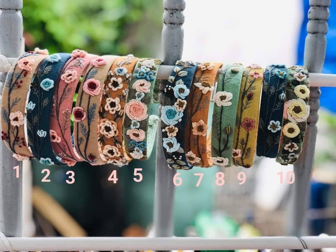 Floral Embroidered Headband