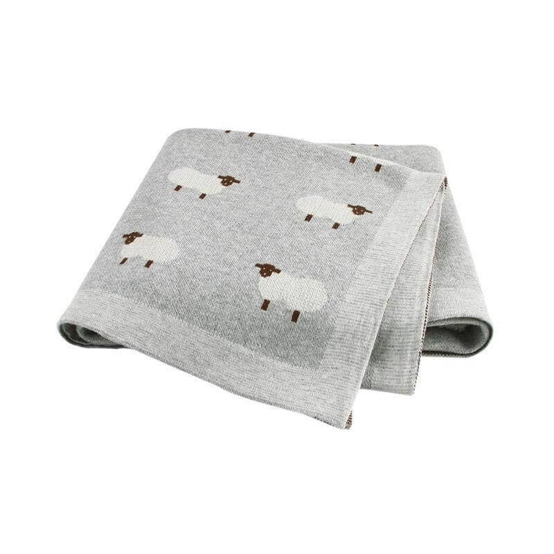 Soft Sheep Baby Blanket: Grey