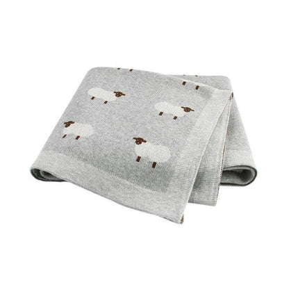 Soft Sheep Baby Blanket: Grey