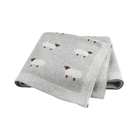 Soft Sheep Baby Blanket: Grey