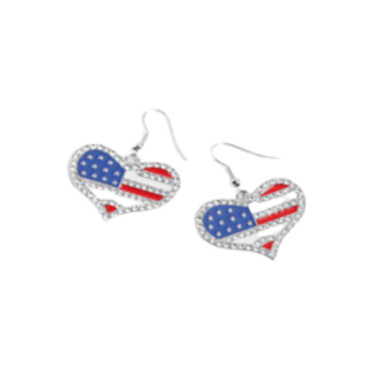 Flag Heart Earring