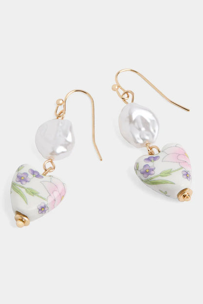 Charming Blossom Earrings - White Heart