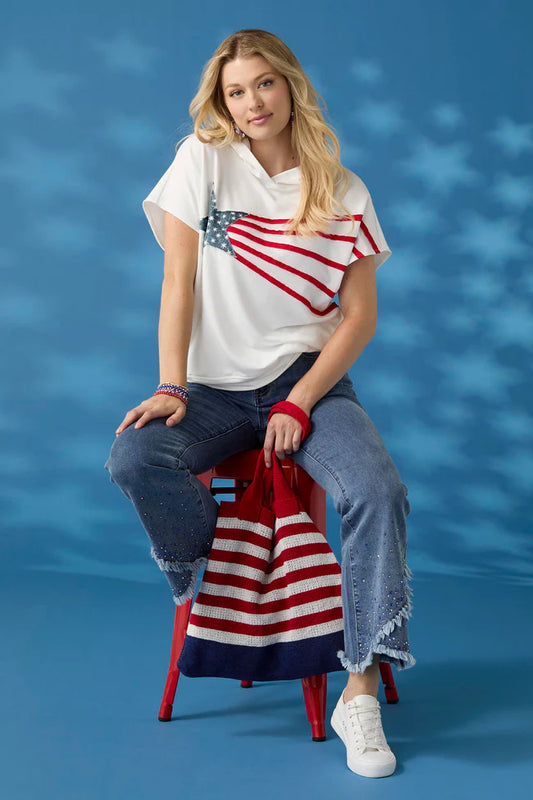 America Striped Shopper Tote